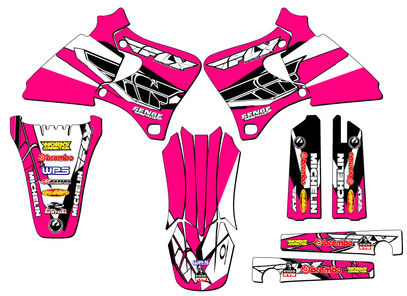 1998-2002 YZ 250 F 4-STROKE 13 FLY Pink Senge Graphics Kit