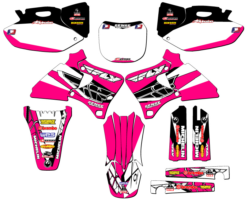 1998-2002 YZ 250 F 4-STROKE 13 FLY Pink Senge Graphics Kit