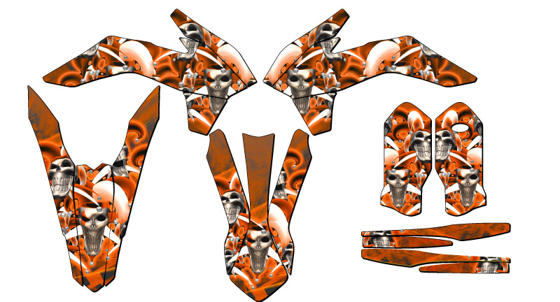 Kit de gráficos XCF-W JESTER 2016 Orange Senge compatible con KTM - Imagen 2 de 10