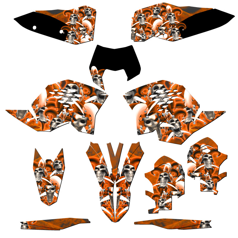 2008-2011 XCF-W JESTER Orange Senge Graphics Kit Compatible with KTM - Picture 5 of 10