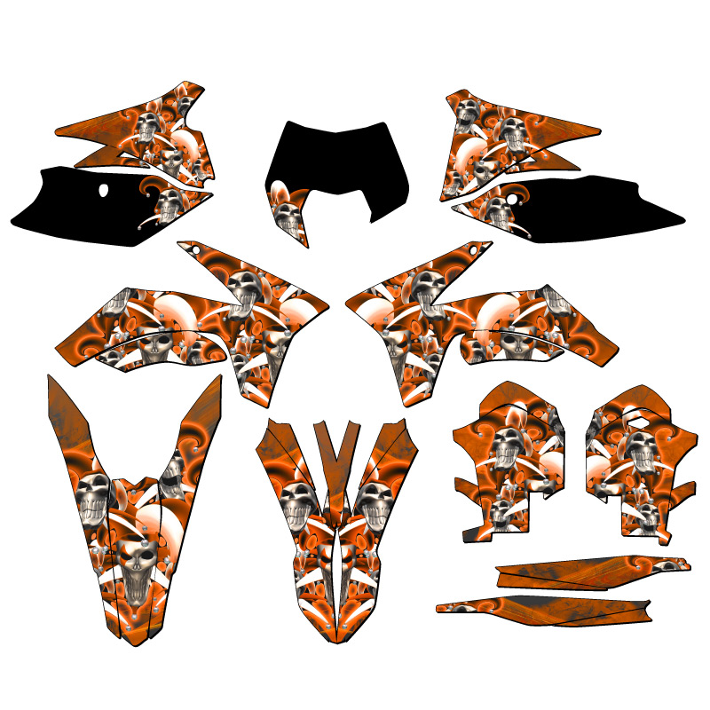 2012-2013 XCF-W BUFÓN Orange Senge kit de gráficos compatible con KTM - Imagen 5 de 10