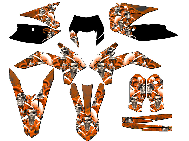 Kit de gráficos XCF-W JESTER 2016 Orange Senge compatible con KTM - Imagen 5 de 10