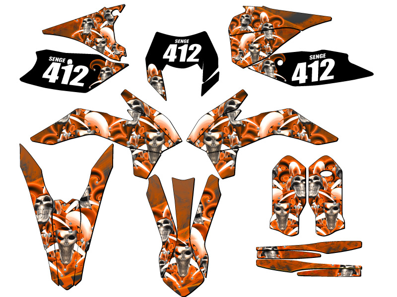 Kit de gráficos XCF-W JESTER 2016 Orange Senge compatible con KTM - Imagen 8 de 10