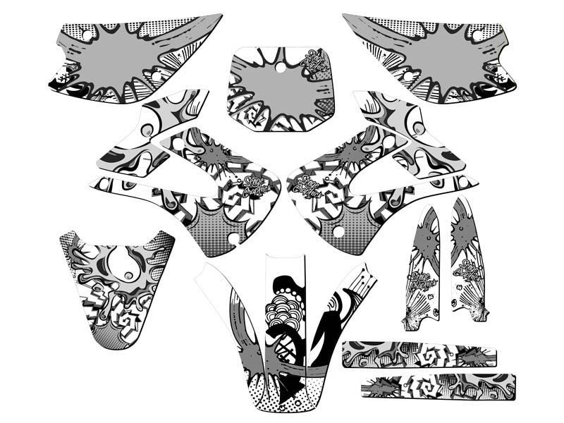 2001-2013 KX 100 ZANY White Senge Graphics Kit Compatible with Kawasaki - Picture 5 of 10