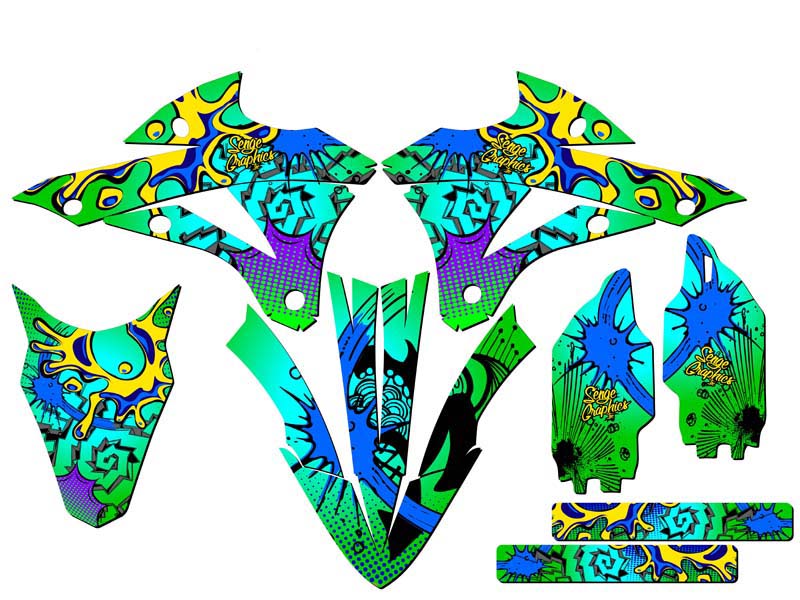 Kit de gráficos KX 100 ZANY Green Senge 2014-2021 compatible con Kawasaki - Imagen 2 de 10