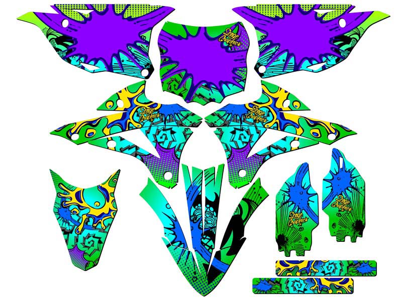 Kit de gráficos KX 100 ZANY Green Senge 2014-2021 compatible con Kawasaki - Imagen 5 de 10
