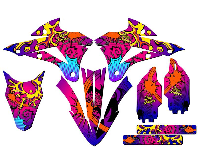 2014-2021 KX 100 ZANY Pink Senge Graphics Kit compatible con Kawasaki - Imagen 2 de 10