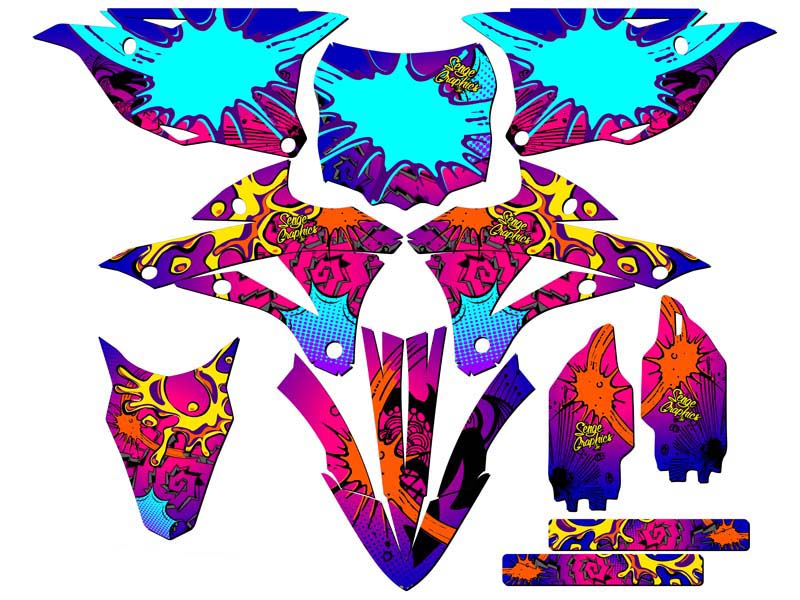 2014-2021 KX 100 ZANY Pink Senge Graphics Kit compatible con Kawasaki - Imagen 5 de 10