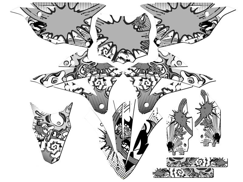 2014-2021 KX 100 ZANY White Senge Graphics Kit compatible con Kawasaki - Imagen 5 de 10