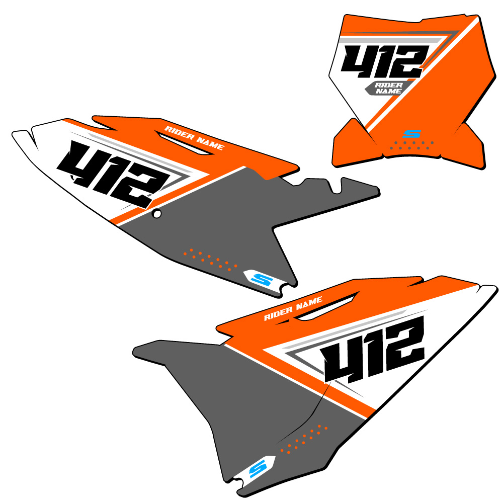 XCF SG65 Custom MX Number Plates Senge Graphics Kit Compatible with KTM - Picture 20 of 25