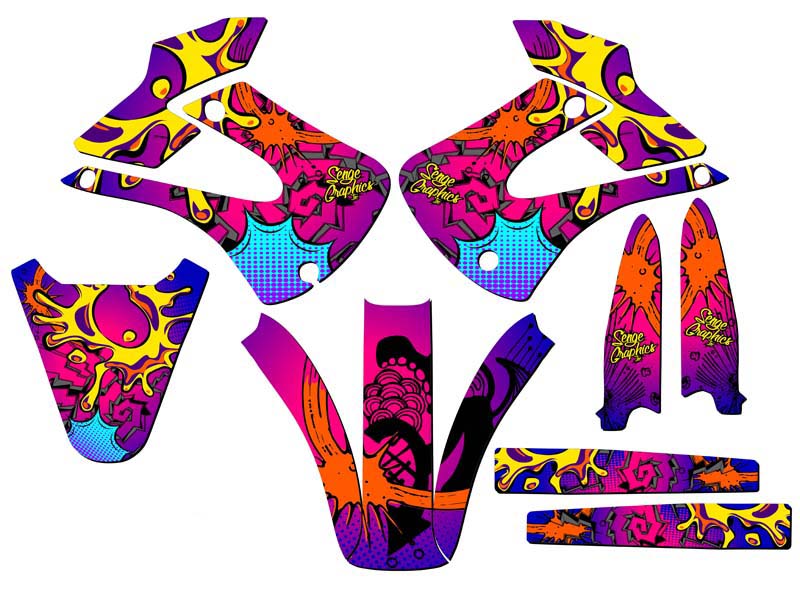 2001-2013 w/ UFO FENDERS KX 100 ZANY Pink Senge Graphics Kit Compatible with - Picture 2 of 10