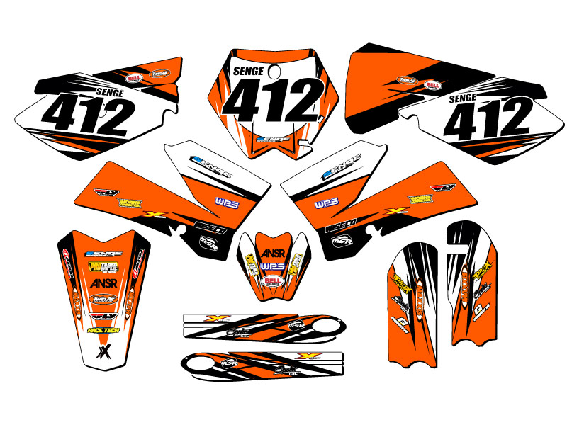 Kit de gráficos Orange Senge 2006-2012 SX 105 VELOCITY compatible con KTM - Imagen 8 de 10