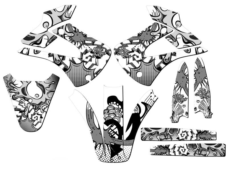 2001-2013 w/ UFO FENDERS KX 85 ZANY White Senge Graphics Kit Compatible with - Picture 2 of 10