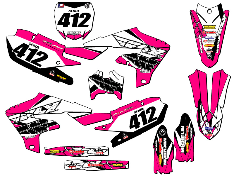 Kit de gráficos YZ 250 F 2019-2023 4 tiempos 13 Fly rosa Senge compatible con - Imagen 8 de 10
