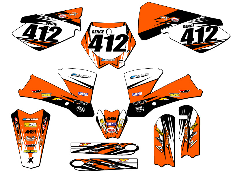 Kit de gráficos SX 85 VELOCITY 2003-2005 naranja Senge compatible con KTM - Imagen 8 de 10
