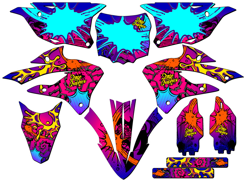 k❤︎ 2022-2023 KX 85 ZANY Pink Senge Graphics Kit Compatible with