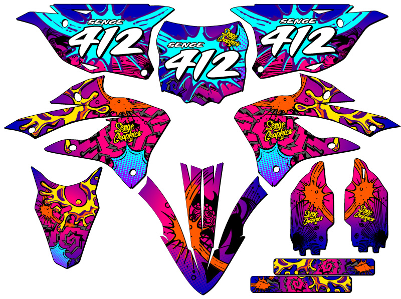 2022-2023 KX 85 ZANY Pink Senge Graphics Kit Compatible with Kawasaki - Picture 8 of 10