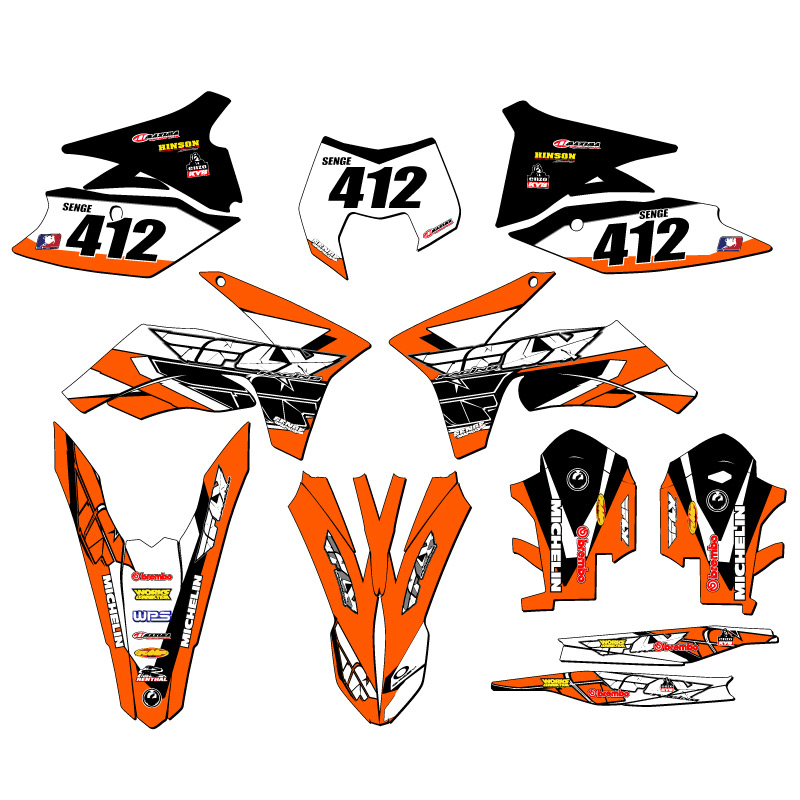 2012-2013 XCF-W 13 FLY Orange Senge Graphics Kit Compatible with KTM - Picture 8 of 10