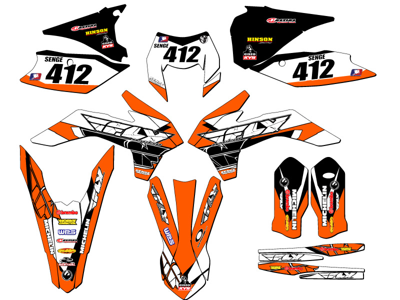 Kit de gráficos XCF-W 13 FLY 2016 naranja Senge compatible con KTM - Imagen 8 de 10