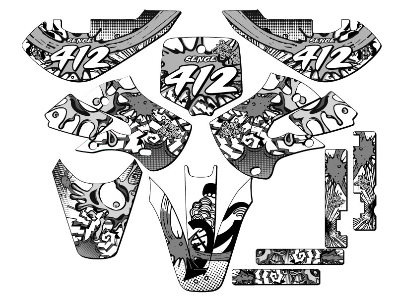 2000-2023 KX 65 ZANY White Senge Graphics Kit Compatible with Kawasaki - Picture 8 of 10