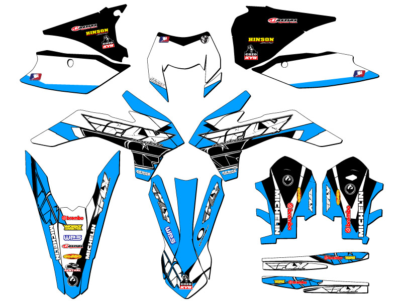 2014-2015 XCF-W 13 FLY Sky Blue Senge Graphics Kit Compatible with KTM - Picture 5 of 10