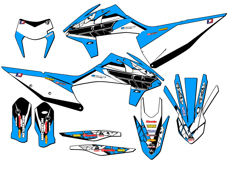 2020-2023 XCF-W 13 FLY Sky Blue Senge Graphics Kit Compatible with KTM - Bild 5 von 10