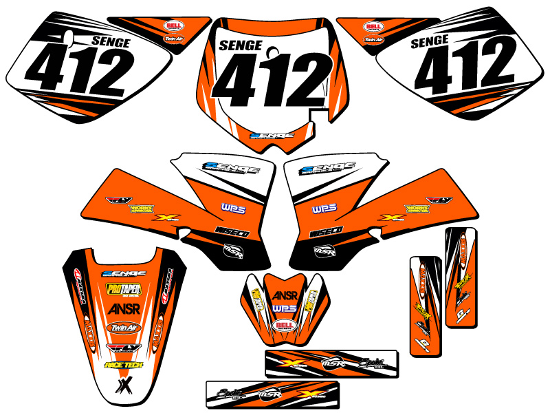 2002-2008 SX 50 VELOCITY Orange Senge kit de gráficos compatible con KTM - Imagen 8 de 10