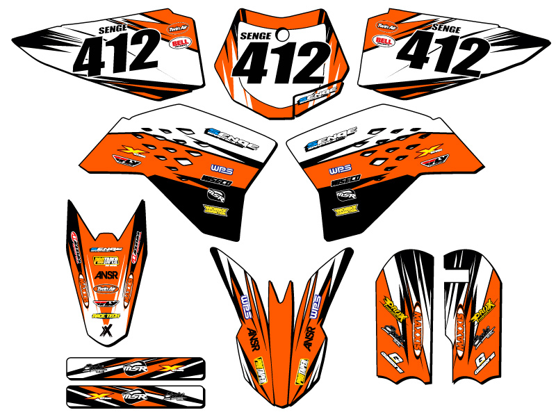 Kit de gráficos SX 50 VELOCITY 2009-2015 naranja Senge compatible con KTM - Imagen 8 de 10