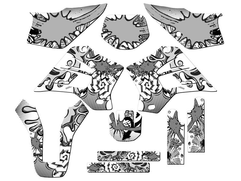 1995-2008 KDX 220 ZANY White Senge Graphics Kit Compatible with Kawasaki - Picture 5 of 10
