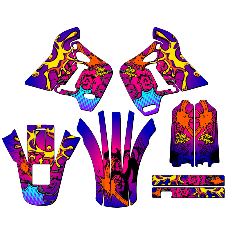 1991-1994 KDX 200 ZANY Pink Senge Graphics Kit Compatible with Kawasaki - Picture 2 of 10