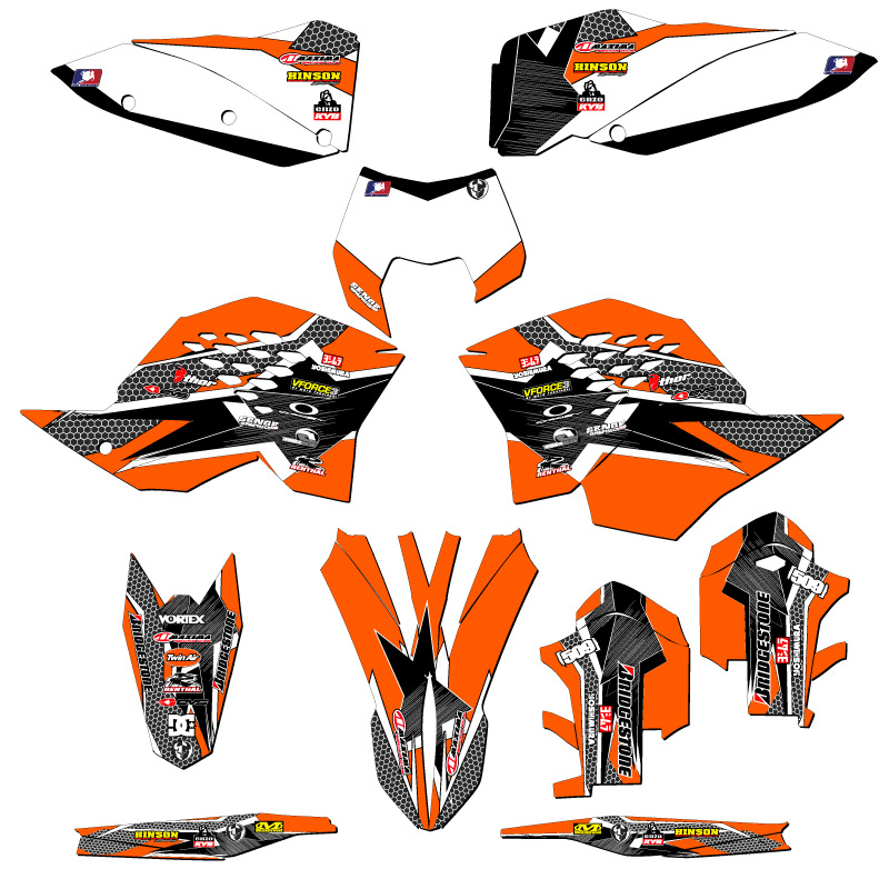 2008-2011 XCF-W PODIUM Orange Senge Graphics Kit Compatible with KTM - Picture 5 of 10