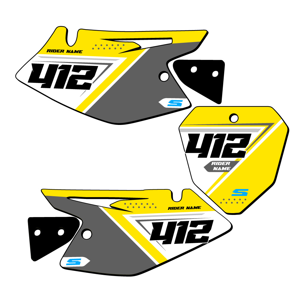 DRZ 125 SG65 Custom MX Number Plates Senge Graphics Kit Compatible with Suzuki - Picture 5 of 7