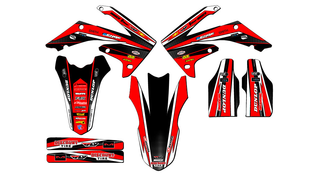 2009-2012 CRF 450 R VIGOR Red Senge Graphics Kit Compatible with Honda - Picture 2 of 10