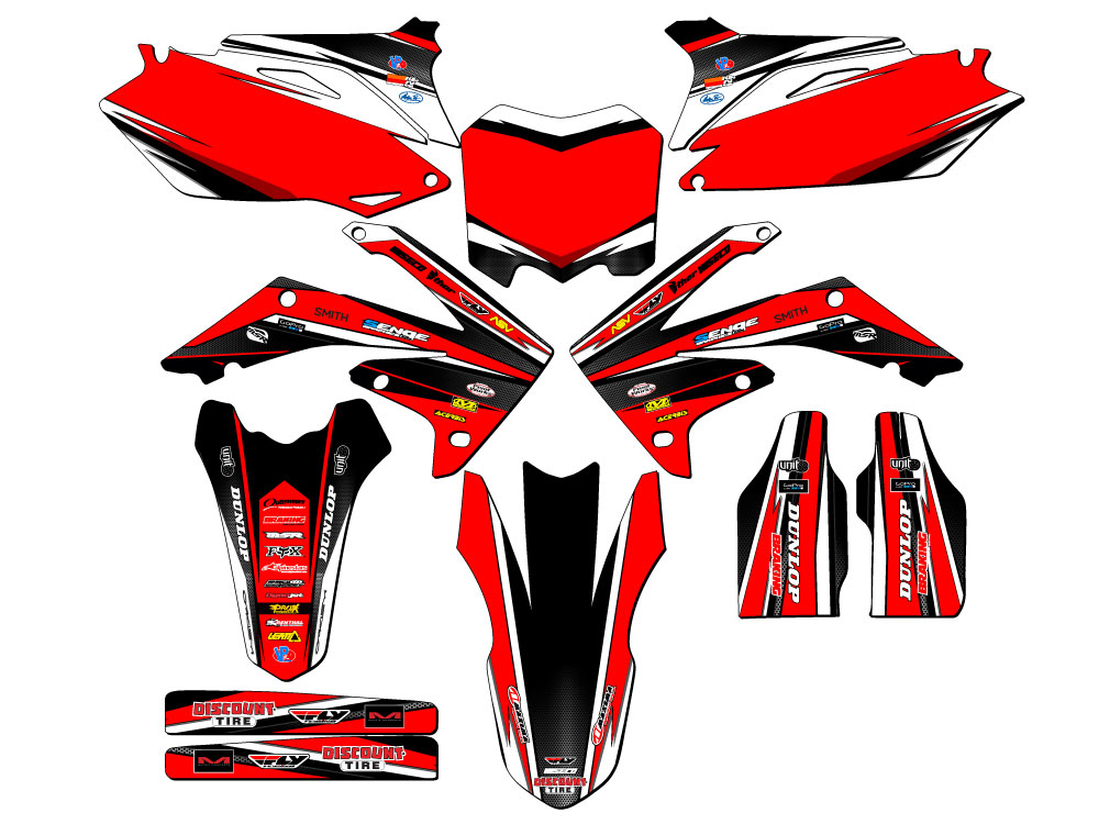 2009-2012 CRF 450 R VIGOR Red Senge Graphics Kit Compatible with Honda - Picture 5 of 10
