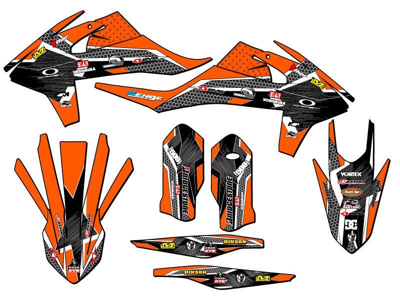 2020-2023 XCF-W PODIUM Orange Senge Graphics Kit Compatible with KTM - Bild 2 von 10