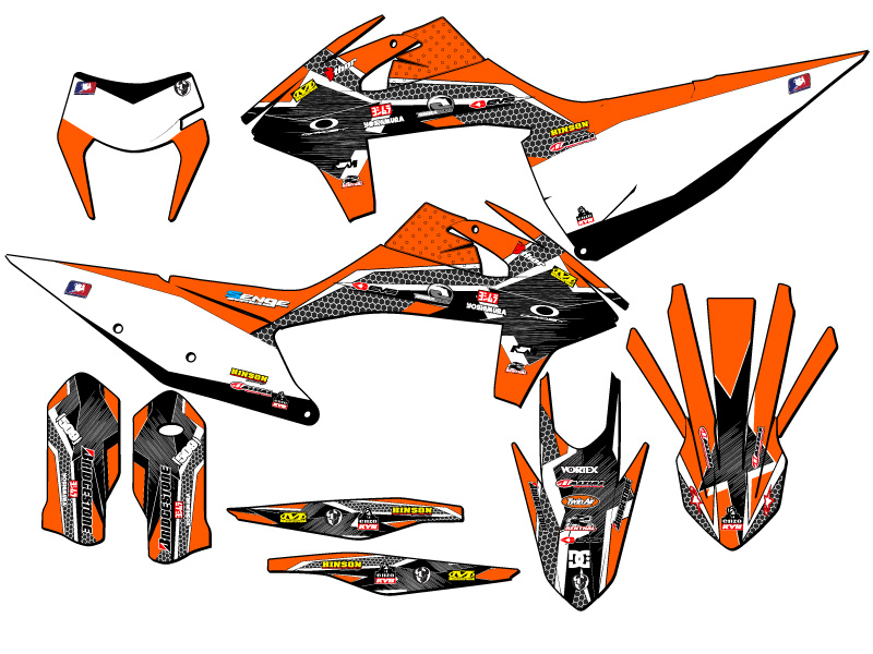 2020-2023 XCF-W PODIUM Orange Senge Graphics Kit Compatible with KTM - Bild 5 von 10