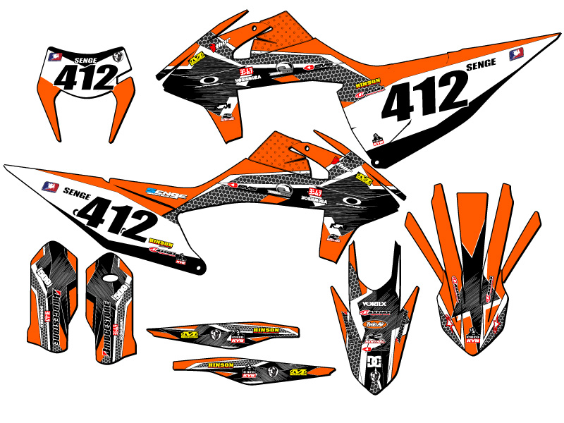 2020-2023 XCF-W PODIUM Orange Senge Graphics Kit Compatible with KTM - Bild 8 von 10