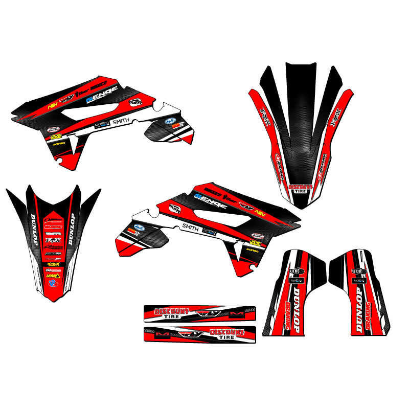 2021-2023 CRF 450 R VIGOR Red Senge Graphics Kit Compatible with Honda - Picture 2 of 10