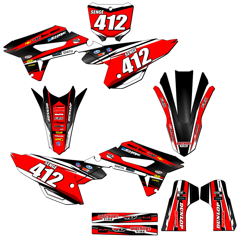 2021-2023 CRF 450 R VIGOR Red Senge Graphics Kit Compatible with Honda - Picture 8 of 10
