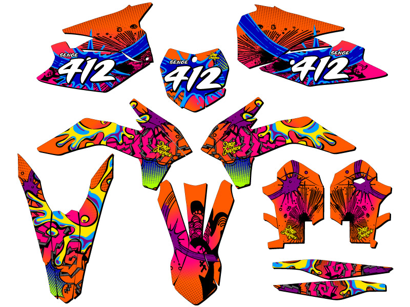 2013-2014 SXF ZANY Orange Senge Graphics Kit Compatible with KTM - Bild 8 von 10