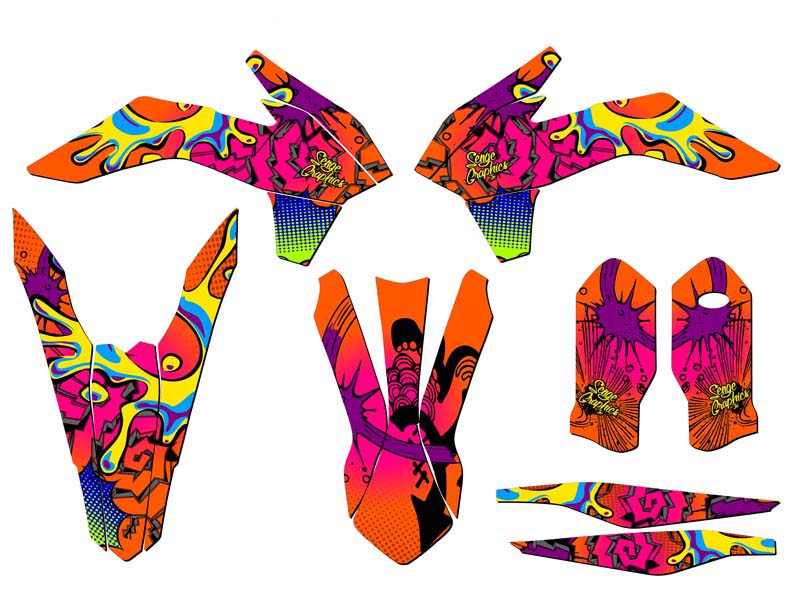 2015 SXF ZANY Orange Senge Graphics Kit Compatible with KTM - Picture 2 of 10