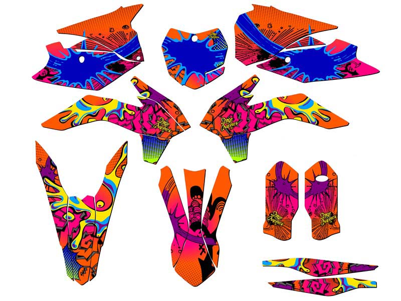 2015 SXF ZANY Orange Senge Graphics Kit Compatible with KTM - Picture 5 of 10