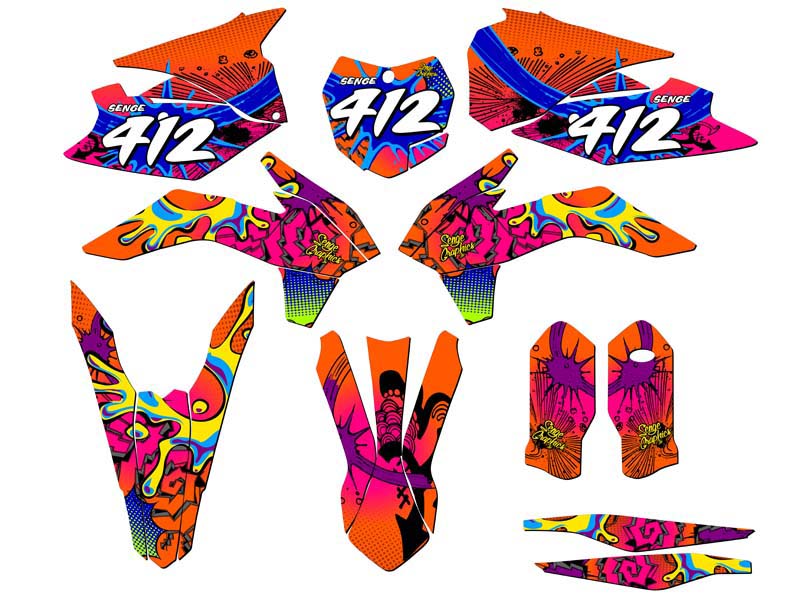 2015 SXF ZANY Orange Senge Graphics Kit Compatible with KTM - Picture 8 of 10