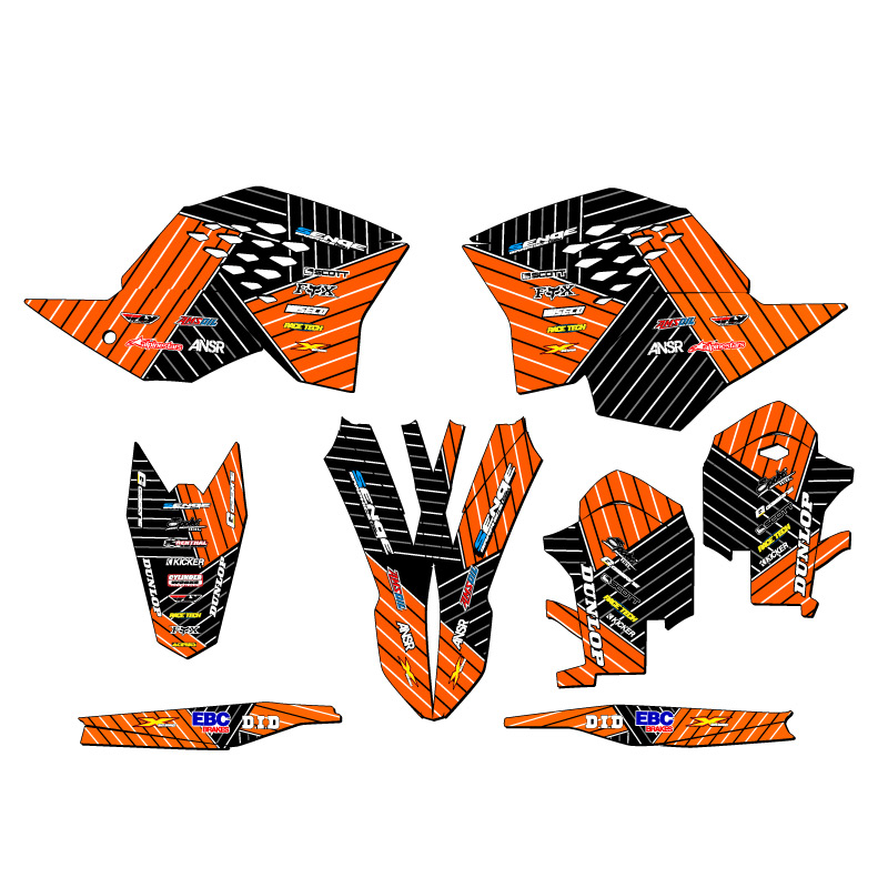 2008-2011 XCF-W RACE SERIES Orange Senge Graphics Kit Compatible with KTM - Picture 2 of 10