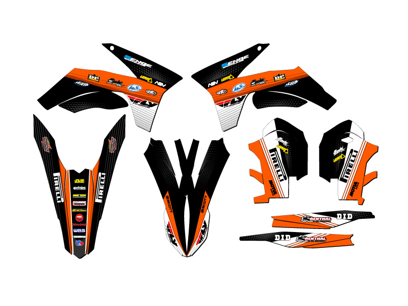 2012-2013 XCF-W RICOCHET Orange Senge Graphics Kit Compatible with KTM - Foto 2 di 10