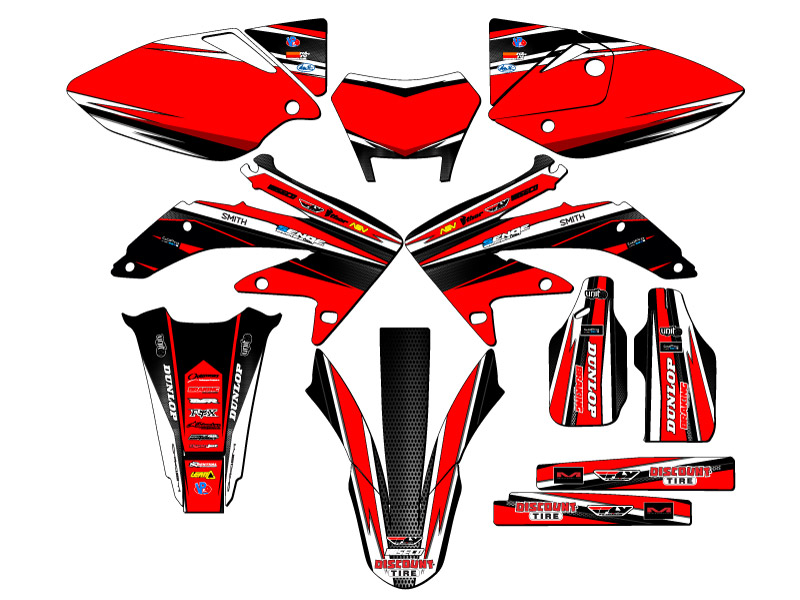 2008-2018 CRF 450 X VIGOR Red Senge Graphics Kit Compatible with Honda - Foto 5 di 10