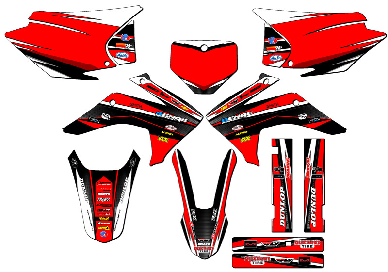 2015-2020 CRF 230 F VIGOR Red Senge Graphics Kit Compatible with Honda - Picture 5 of 10