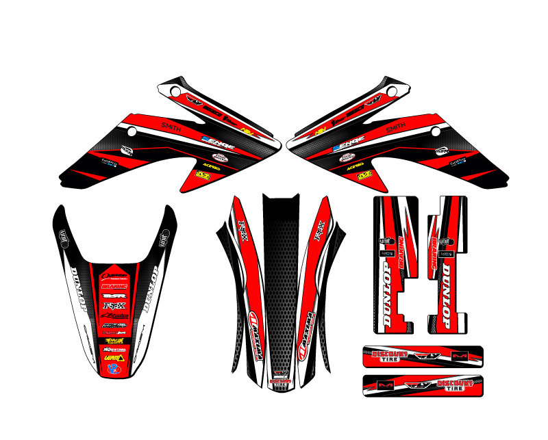 2008-2014 CRF 150 F VIGOR Red Senge Graphics Kit Compatible with Honda - Picture 5 of 10