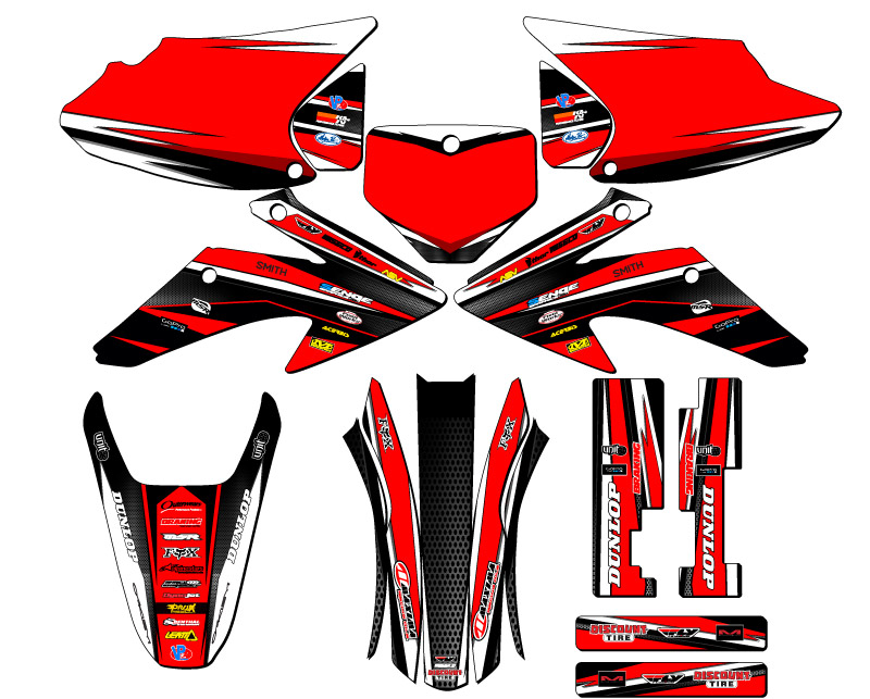 2008-2014 CRF 150 F VIGOR Red Senge Graphics Kit Compatible with Honda - Picture 8 of 10