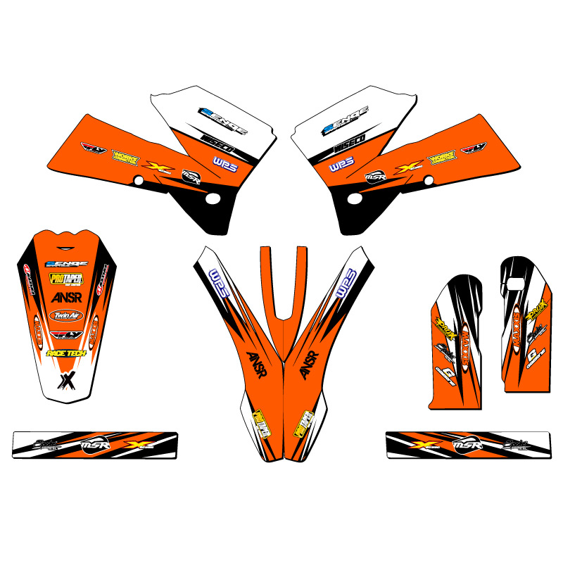 2007 XCF-W VELOCITY Orange Senge Graphics Kit Compatible with KTM - Picture 2 of 10